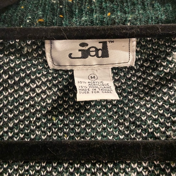 VTG 80's Jed Acrylic Wool Blend  Argyle Cardigan Mens Sz M Oversized - Picture 3 of 4